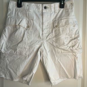 Men White Polo Ralph Lauren Relaxed Fit Cargo Shorts